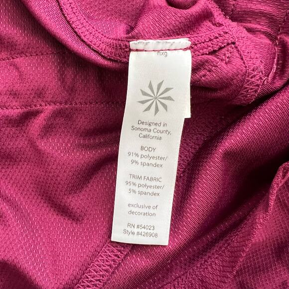 Athleta Wick It Good Tank burgundy maroon red lace cinchable - Picture 5 of 7